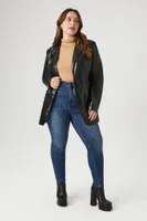 Women's Faux Leather Blazer