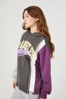 Women's Los Angeles California Colorblock Hoodie in Grey Small