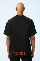 Men Downforce Graphic Tee in Black/Red Small