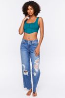 Women's Seamless Hook-and-Eye Bralette in Teal Small