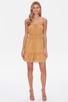 Women's Ruffle-Trim Mini Dress in Maple Large