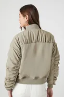 Women's Ruched Bomber Jacket Light