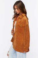 Women's Corduroy Button-Front Shacket in Ginger Medium