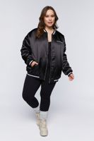 Women's Los Angeles California Bomber Jacket in Black, 1X