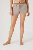 Women's Contrast-Trim Pajama Shorts Deep Taupe/Taupe