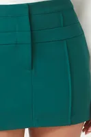 Women's Pleated A-line Mini Skirt in Emerald Small