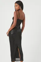 Women's Sequin Sweetheart Maxi Dress in Black Small