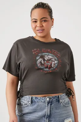 Women's Wild & Free Cropped T-Shirt Charcoal,