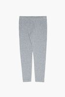 Girls Cotton-Knit Leggings (Kids) in Heather Grey, 9/10