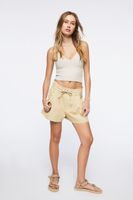 Women's Twill Drawstring Paperbag Shorts