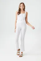 Women's Crochet Flare Pants in White Large