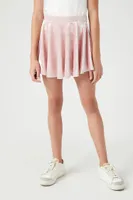 Girls Velvet Skater Skirt (Kids) in Mauve, 13/14