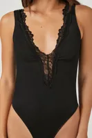 Women's Seamless Lace-Trim Lingerie Bodysuit