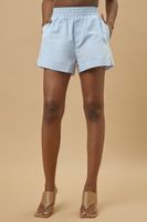 Women's Henry R Jones II Pinstriped Shorts in Blue Medium