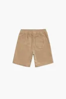 Kids Corduroy Drawstring Shorts (Girls + Boys) Taupe,