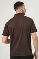 Men Faux Suede Mock Neck Top in Cocoa Large