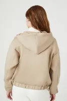 Women's Scuba Knit Zip-Up Hoodie in Goat Medium