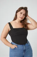 Women's Bustier Crop Top in Black, 1X