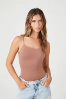 Women's Seamless Cami Lingerie Bodysuit in Mocha, L/XL