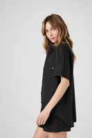 Women's Short-Sleeve Shirt & Shorts Set in Black Small