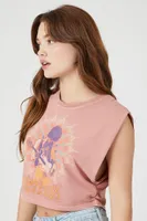 Women's Hendrix Graphic Muscle T-Shirt Rose,