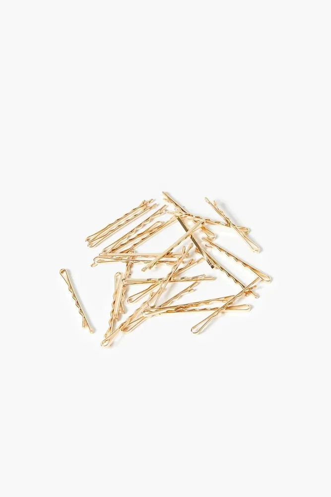 Metal Bobby Pin Set - 25 Pack in Gold