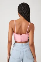 Women's Bustier Cropped Cami in Light Pink Small