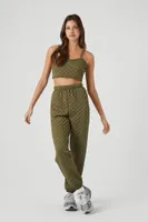 Women's Quilted Cropped Cami in Olive Medium