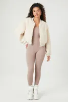 Women's Faux Shearling Bomber Jacket