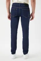 Men Mid-Rise Slim-Fit Jeans Dark Denim,