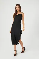 Women's Asymmetrical Cowl Midi Dress Small