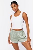 Women's Dolphin Ringer Shorts in Olive/White Small