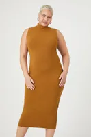 Women's Bodycon Midi Dress in Cigar, 2X