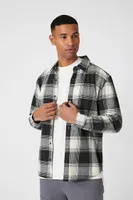 Men Plaid Curved-Hem Shirt