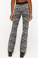 Women's Zebra Print Flare Pants Black/White