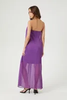 Women's Chiffon Sweetheart Maxi Dress in Orchid, XS