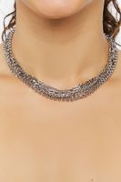 Women's Multi-Chain Layered Necklace in Silver