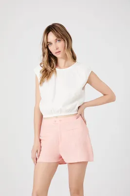 Women's High-Rise Pull-On Shorts in Pink Small