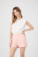 Women's High-Rise Pull-On Shorts in Pink Large