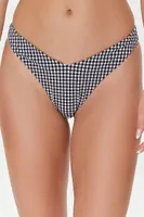 Women's Gingham High-Leg Bikini Bottoms XL