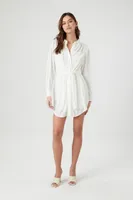 Women's Satin Midi Shirt Dress