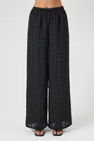 Women's Textured Shirt & Wide-Leg Pants Set in Black Small