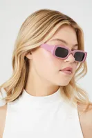 Rectangular Frame Sunglasses in Pink/Black