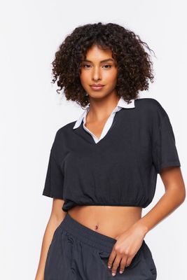 Women's Active Contrast-Trim Cropped Tee