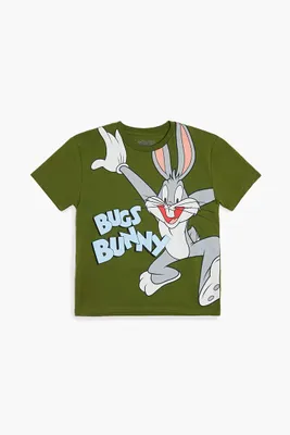 Kids Looney Tunes Bugs Bunny T-Shirt (Girls + Boys) in Green, 11/12