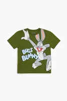 Kids Looney Tunes Bugs Bunny T-Shirt (Girls + Boys) in Green, 7/8