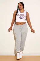 Women's Los Angeles Lakers Crop Top in White, 0X