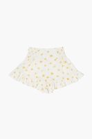 Girls Floral Print Shorts (Kids) in Cream, 13/14