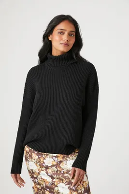 Women's Ribbed Knit Turtleneck Sweater XS