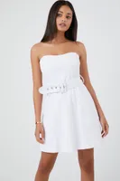 Women's Belted Sweetheart Mini Dress